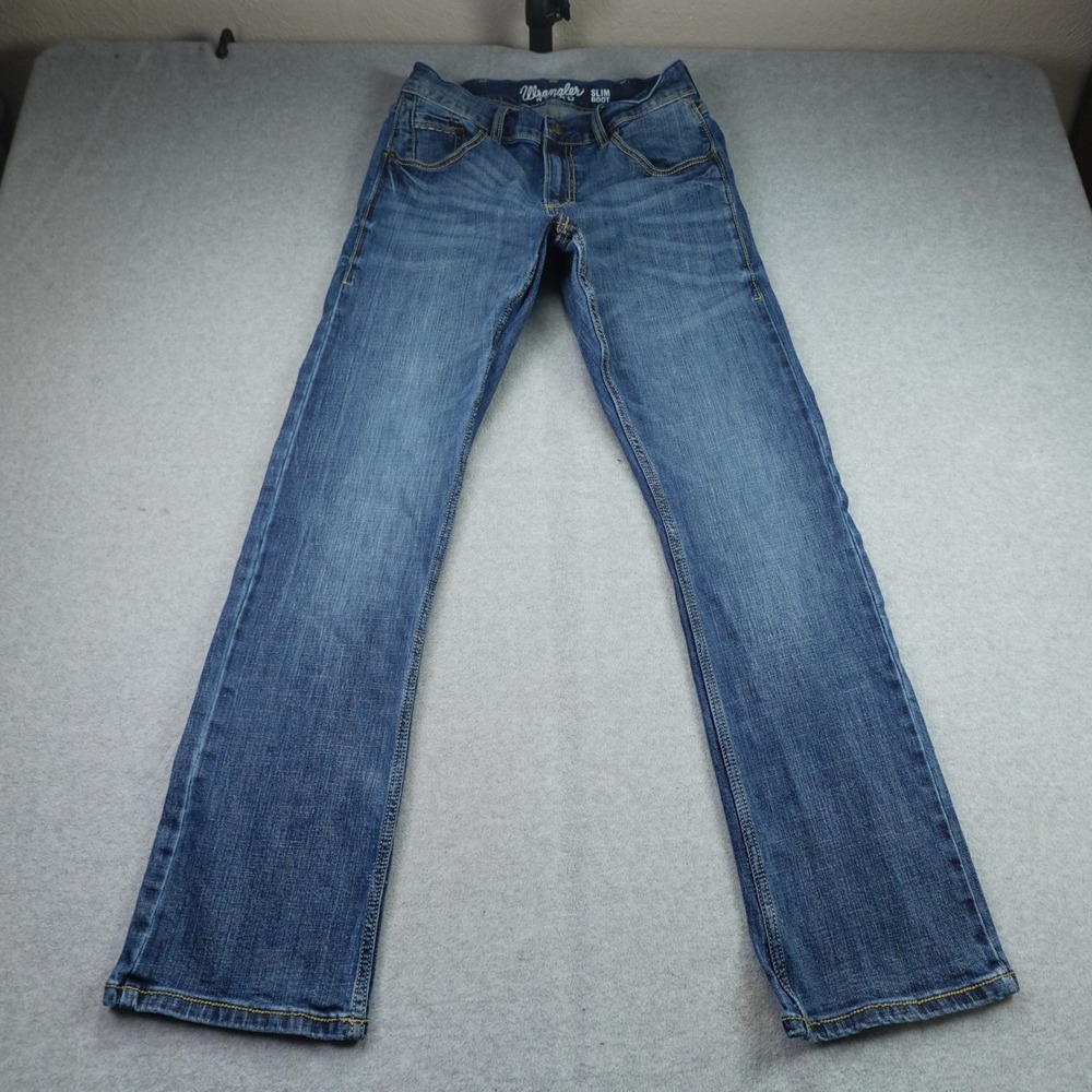 Wrangler Retro Jeans Mens 29x32 Blue Western Slim Bootcut Denim
